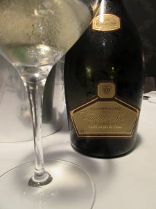 Guazzetto di Ricciola ligure con patate di Entraque e olive taggiasche Champagne Cuvée Fut de Chene Tanneux-Mahy